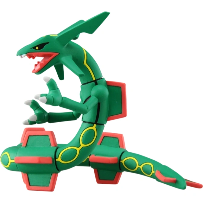  Green Rayquaza action figure with red accents and articulated limbs.
