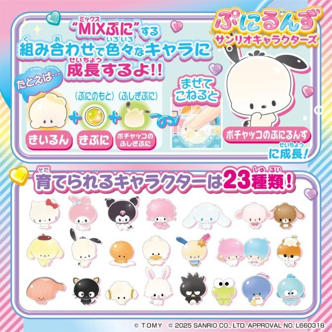  Sanrio PuniRunz toy showing how to mix ingredients to create 23 characters.