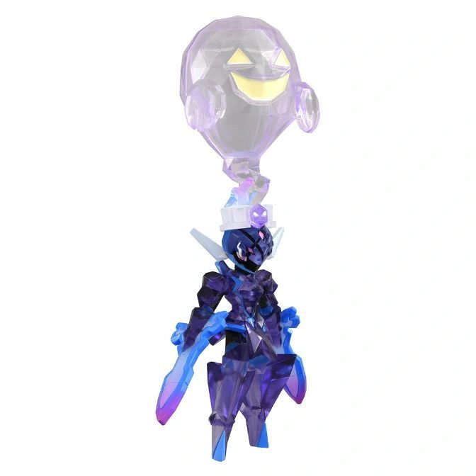  Crystal toy figure with ghost head and purple body.