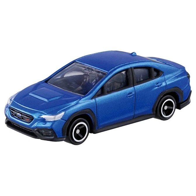  Blue Subaru WRX toy car with black trim and white-rimmed wheels.
