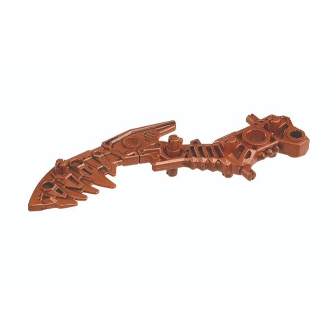  Copper Bionicle blade with intricate detailing and multiple connection points.