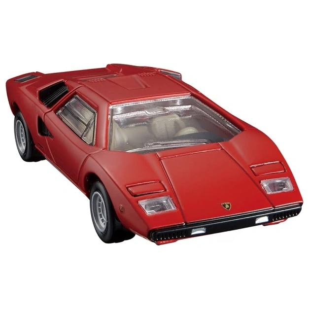  Red Lamborghini Countach toy car with detailed interior and sleek design.
