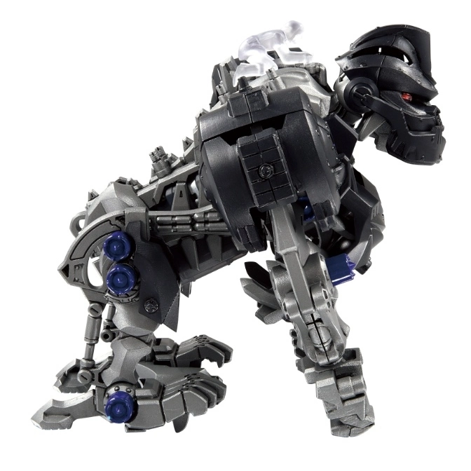  Black and silver gorilla-like robot toy with visible mechanical details.