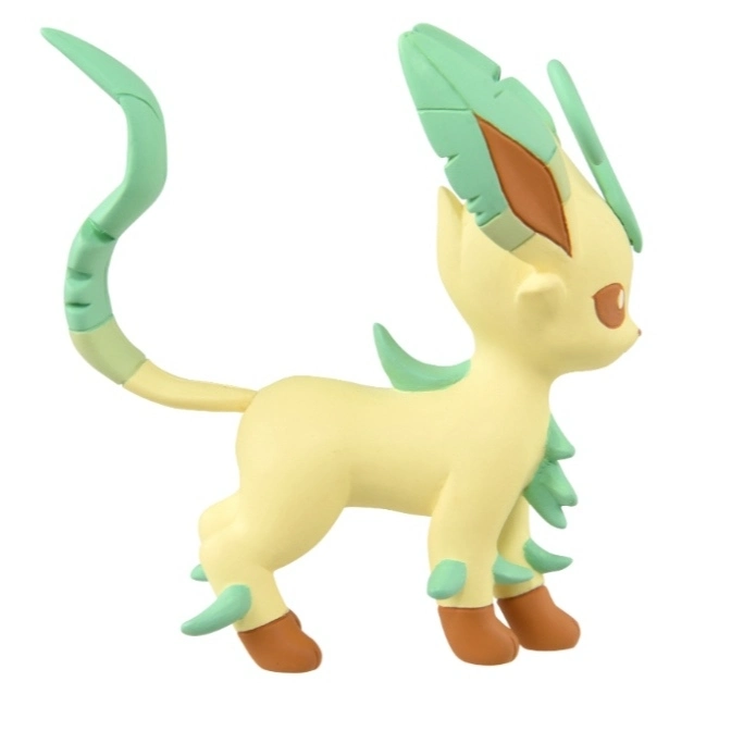  Leafeon toy figure with leaf-shaped ears and tail, standing in a neutral pose.