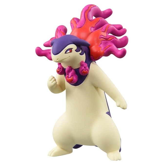 Typhlosion toy figure with flame mane, standing in a fighting pose.