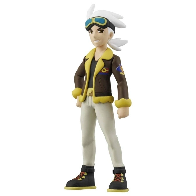 Clay from Pokémon figure with goggles, brown jacket, and boots.