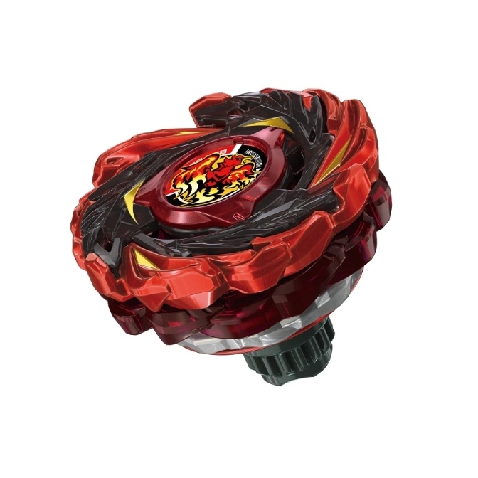 Red and black Beyblade with a dragon emblem.