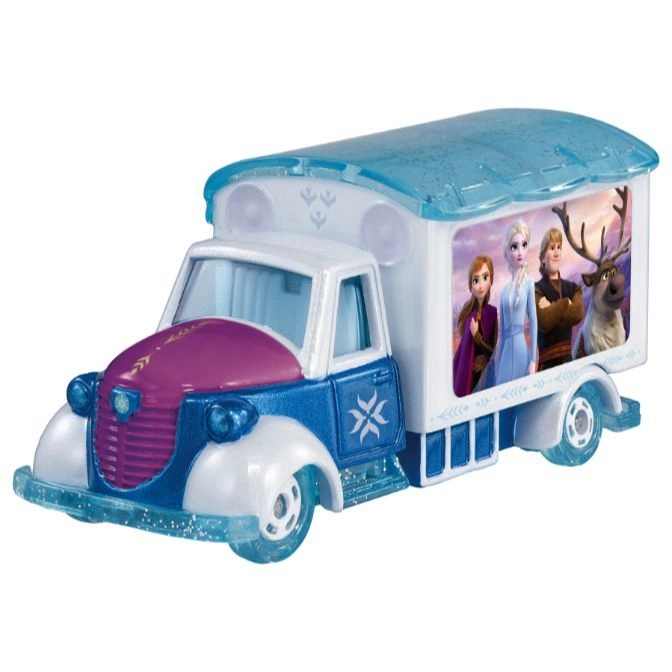 Frozen 2 toy truck with Anna, Elsa, Kristoff, and Sven on the side.