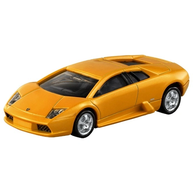 Yellow Lamborghini Murciélago toy car with silver wheels.