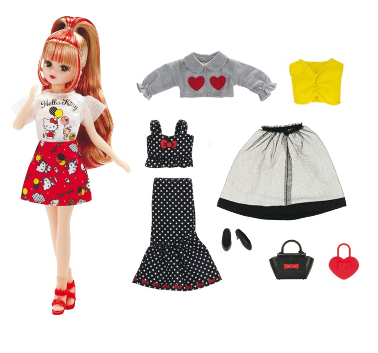 Licca I love Hello kitty weekly outfit set