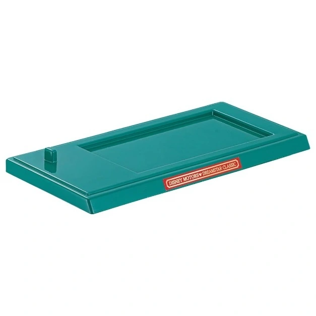  Teal toy car display stand with "Disney Motors Dreamstar Classic" logo.