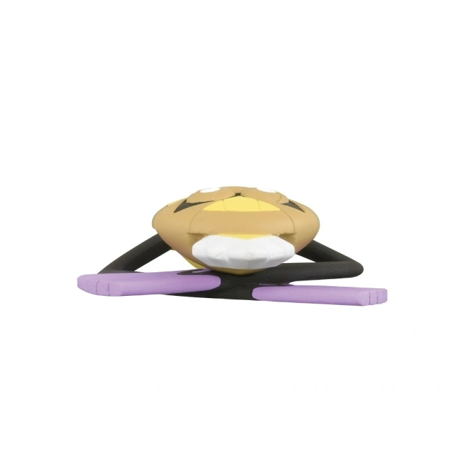  Dunsparce plush toy with brown body, yellow stripes, white mouth, and purple tail.