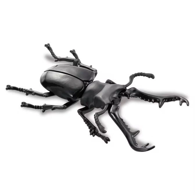  Black stag beetle toy with prominent mandibles and detailed legs.