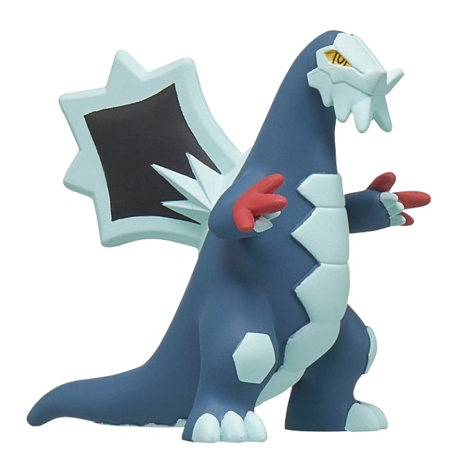  Blue and white Dracovish Pokémon toy figure with red accents, standing.