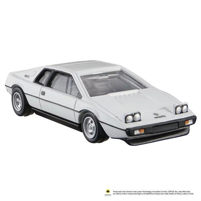 White Lotus Esprit toy car with pop-up headlights and black trim.