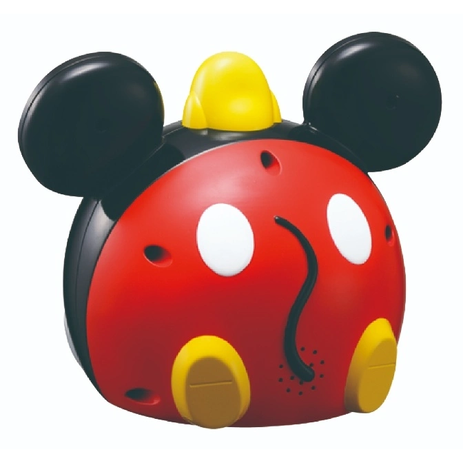  Mickey Mouse-shaped red toy with black ears and yellow accents.