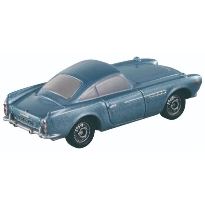  Blue toy Aston Martin DB5 with silver trim, a classic car replica.