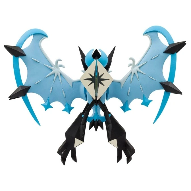  Light blue Necrozma toy with black spikes and a star-shaped chest plate.