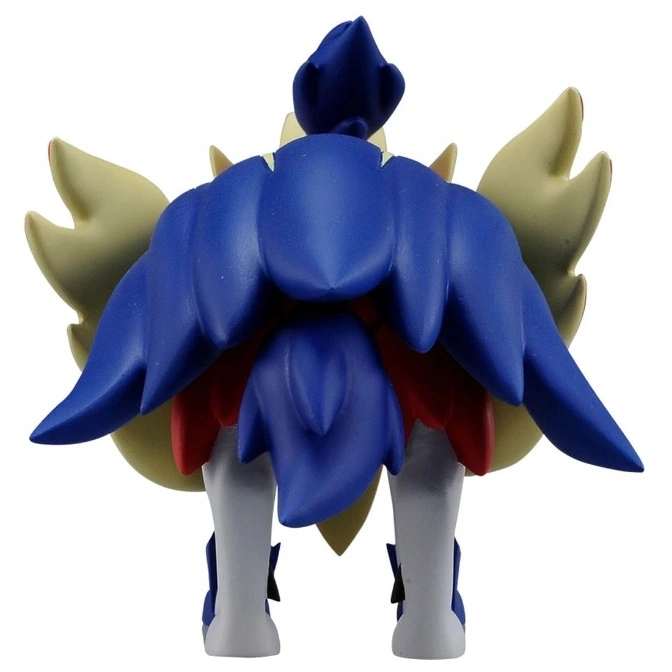 Zacian toy figure, rear view, showing blue and gold details.