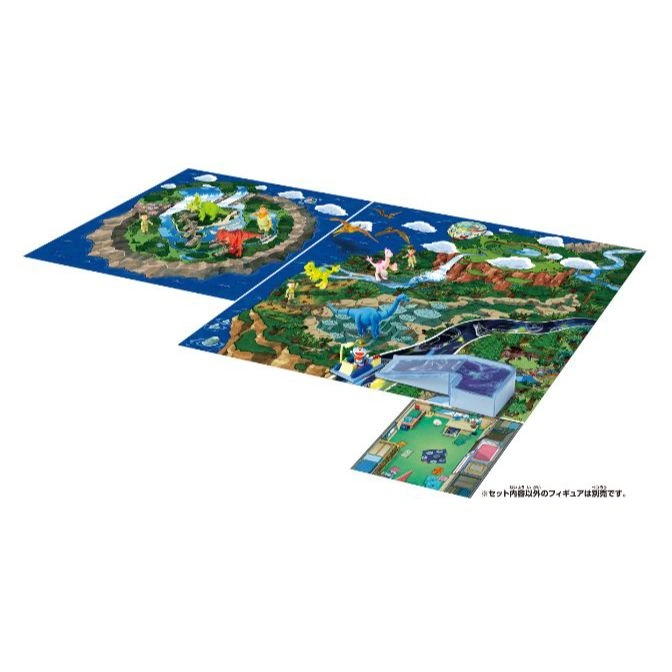 Dinosaur-themed playset with island, landscape, and building interior play areas.