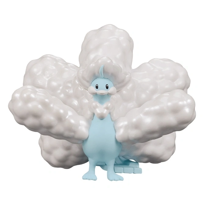 Altaria toy figure with fluffy white wings and a light blue body.