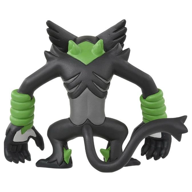  Black and green Zarude Pokémon toy figure with coiled wrist bands.