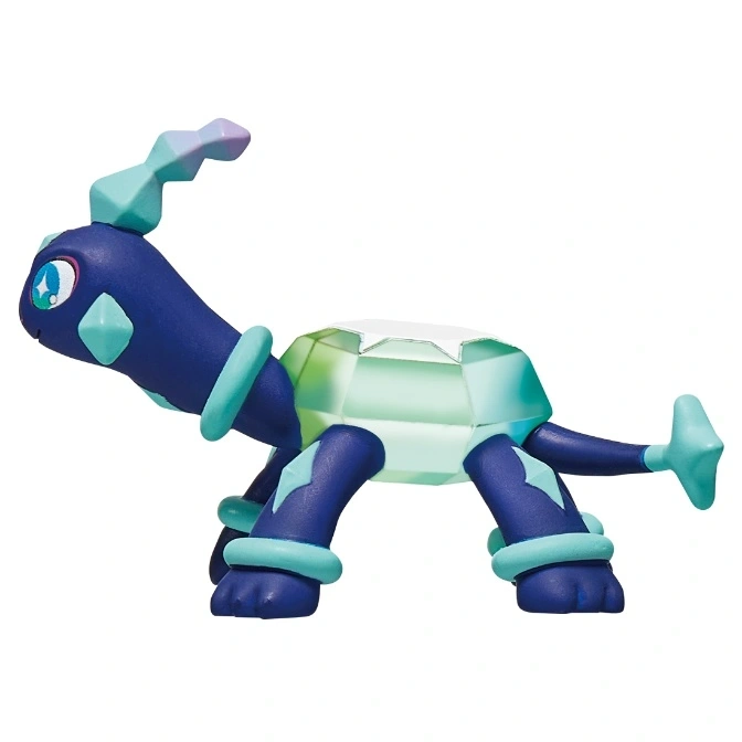  Blue turtle toy with a geometric shell and teal accents.