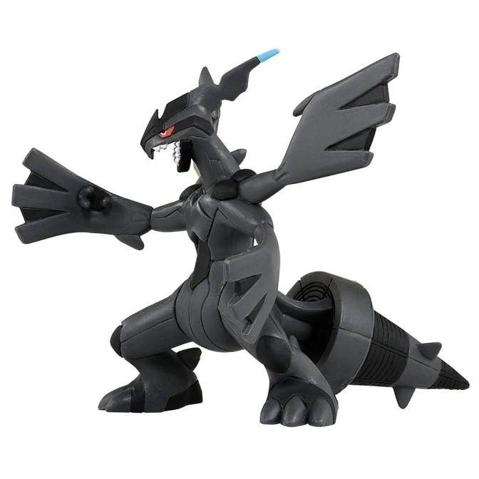  Black Kyurem toy figure with wings spread and drill tail.