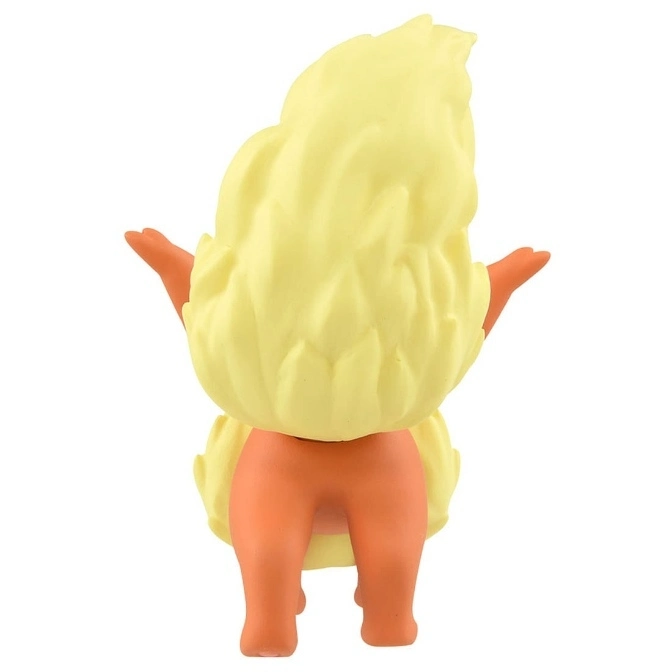  Flareon toy figure with yellow fur and orange legs, viewed from the back.