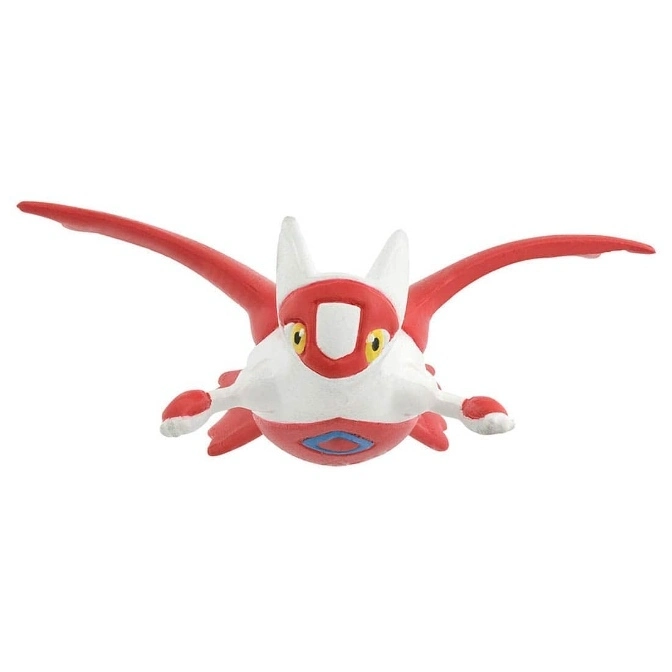  Red and white Latias Pokémon toy figure with outstretched wings.