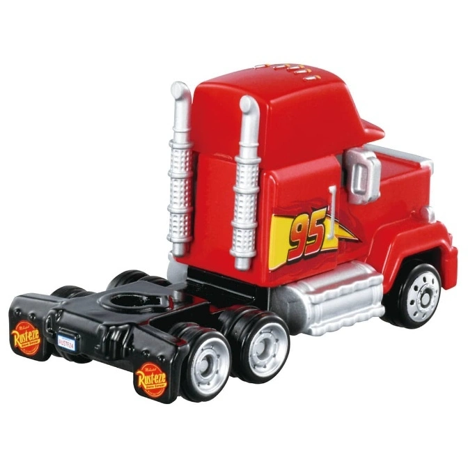  Red toy Mack truck with '95' and 'Rusteze' logos.